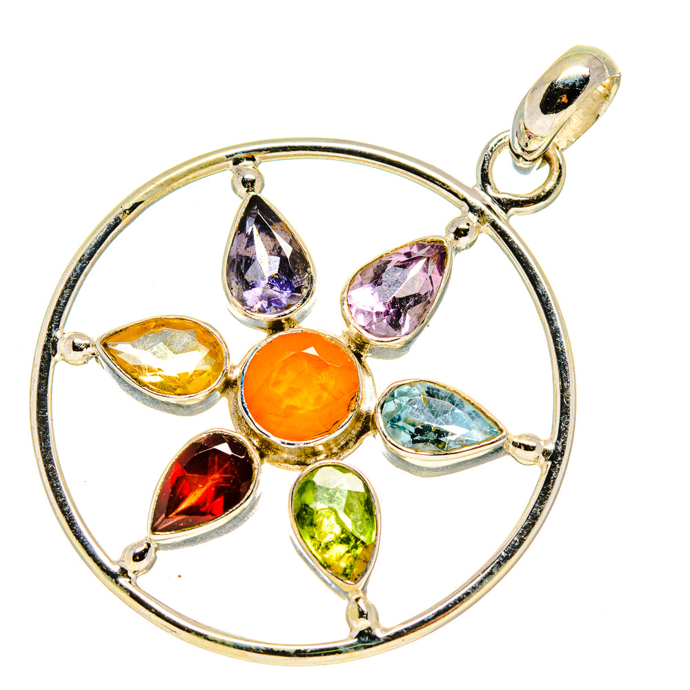 Multi-Stone Chakra Pendants handcrafted by Anasilvercos - PD751577