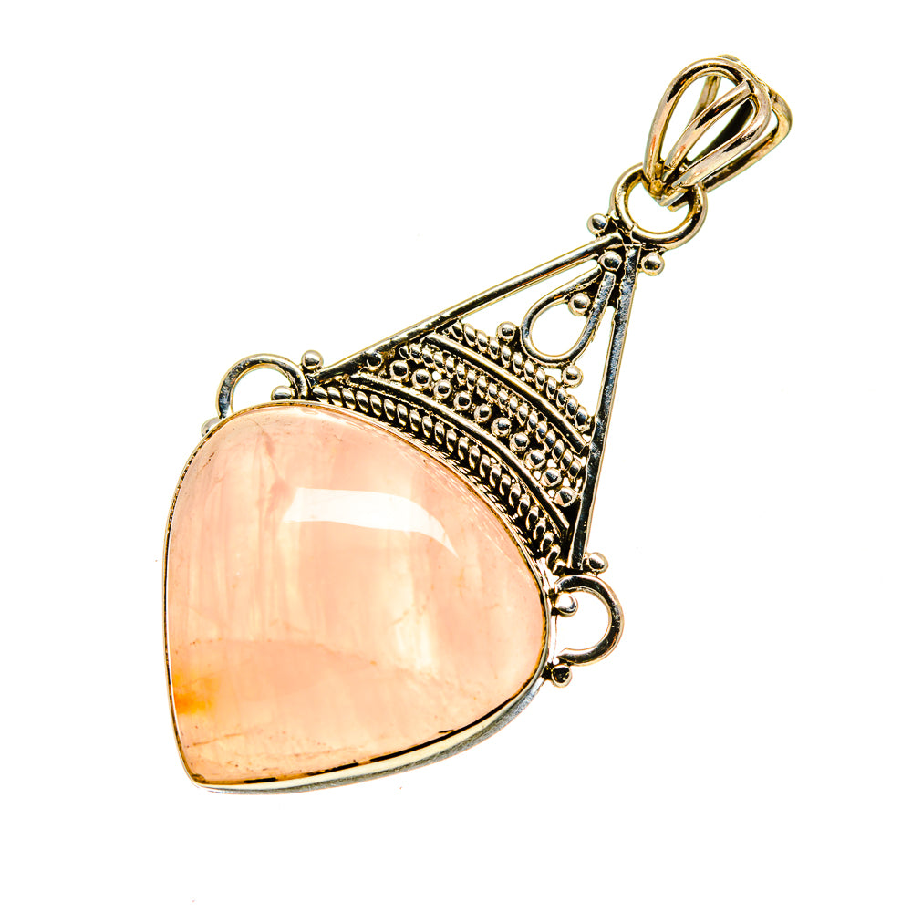 Rose Quartz Pendants handcrafted by Anasilvercos - PD751617