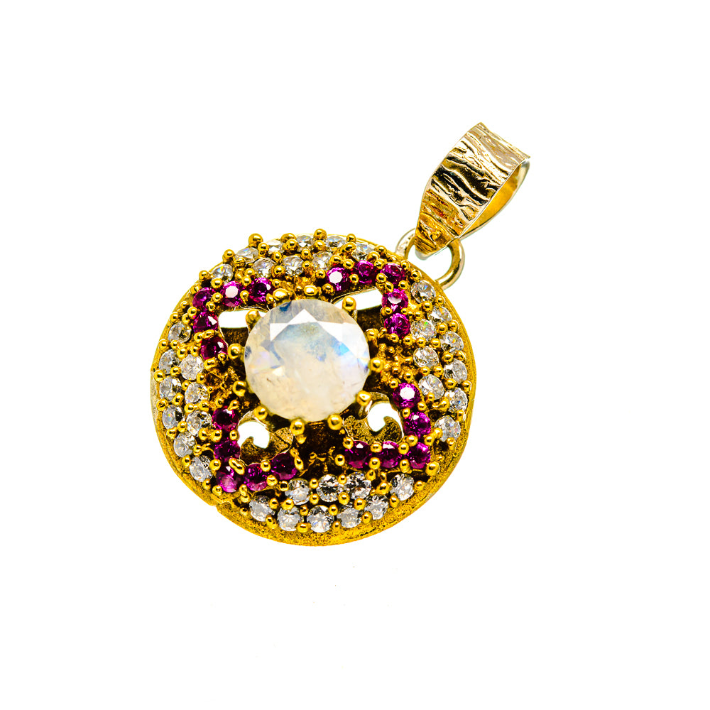 Rainbow Moonstone Pendants handcrafted by Anasilvercos - PD751648