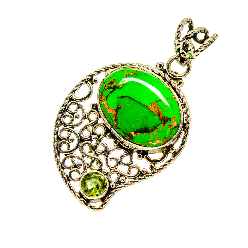 Green Copper Composite Turquoise Pendants handcrafted by Anasilvercos - PD751655