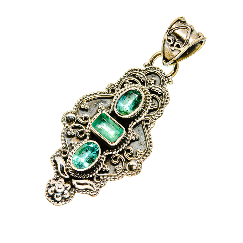 Zambian Emerald Pendants handcrafted by Anasilvercos - PD751669
