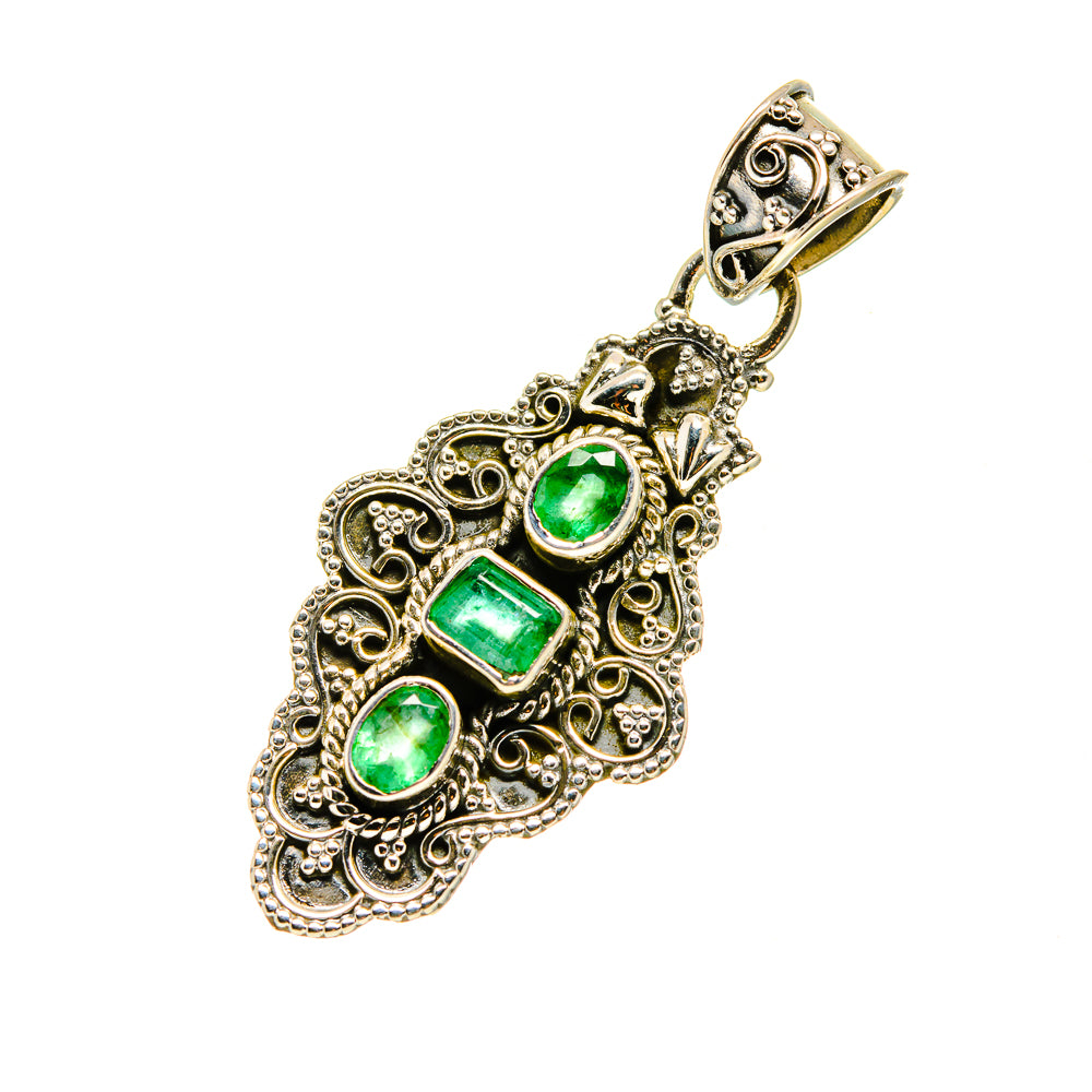 Zambian Emerald Pendants handcrafted by Anasilvercos - PD751674