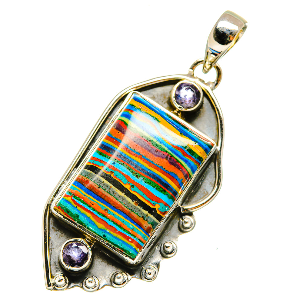 Rainbow Calsilica Pendants handcrafted by Anasilvercos - PD7517