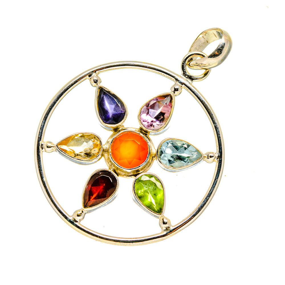 Multi-Stone Chakra Pendants handcrafted by Anasilvercos - PD751704