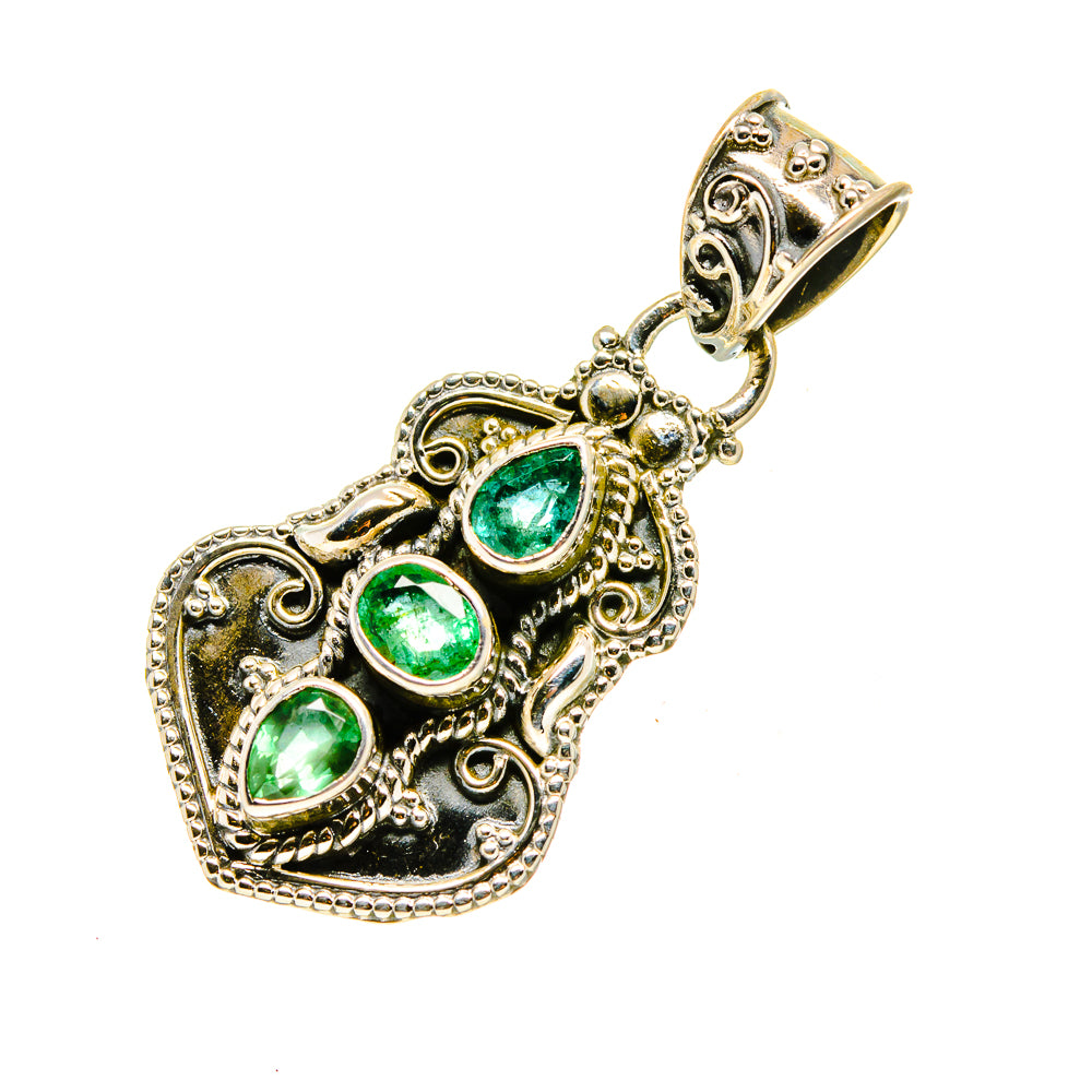 Zambian Emerald Pendants handcrafted by Anasilvercos - PD751709