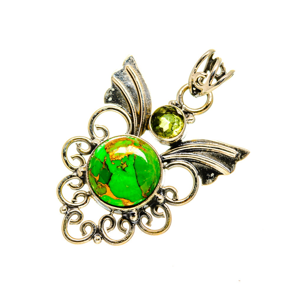 Green Copper Composite Turquoise Pendants handcrafted by Anasilvercos - PD751795