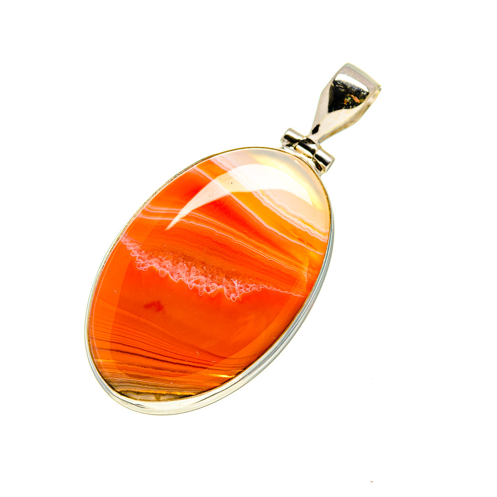 Orange Botswana Agate Pendants handcrafted by Anasilvercos - PD751905
