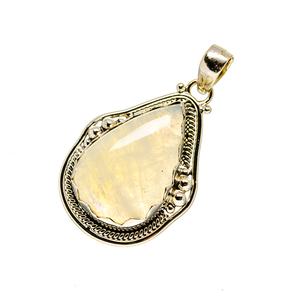 Rainbow Moonstone Pendants handcrafted by Anasilvercos - PD751925