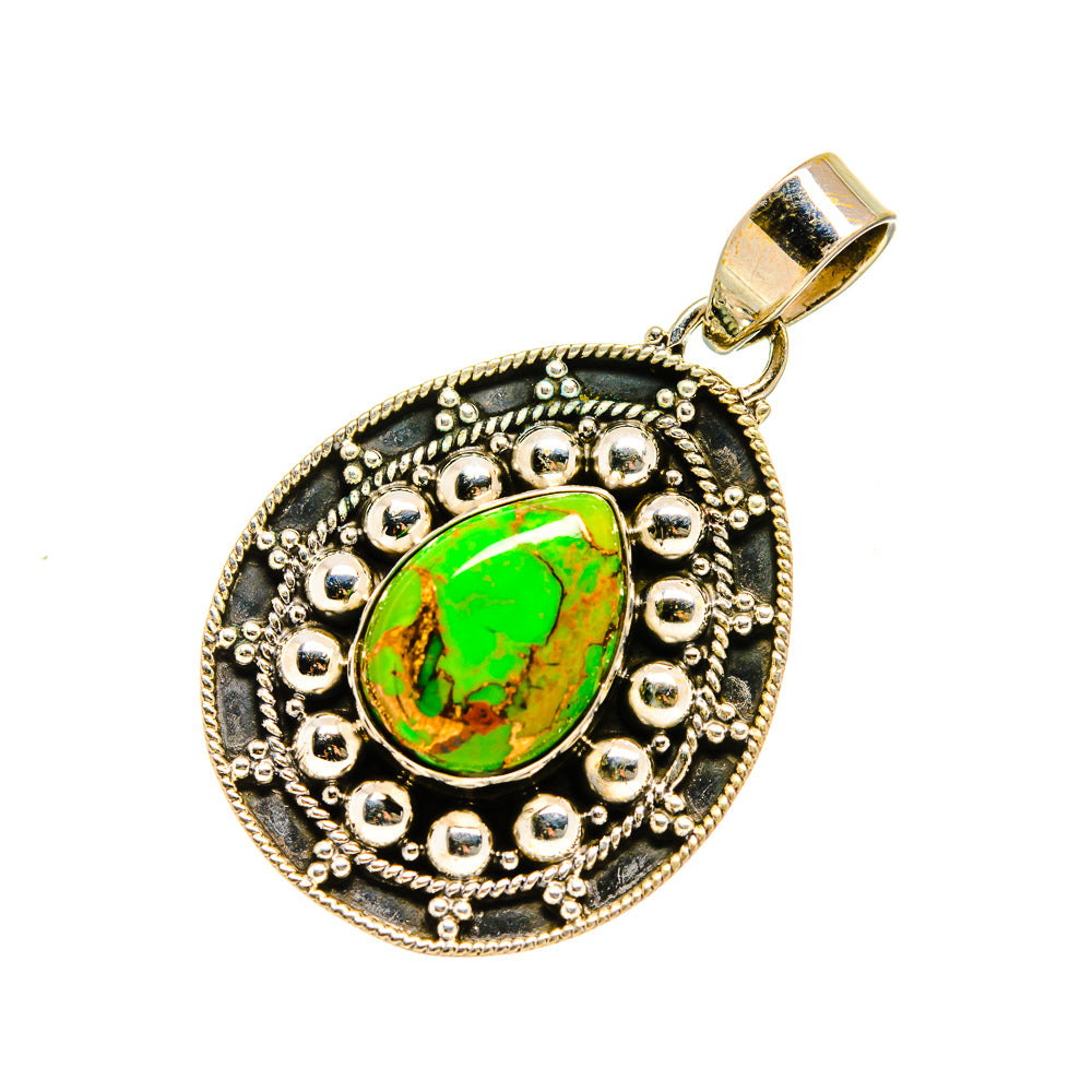 Green Copper Composite Turquoise Pendants handcrafted by Anasilvercos - PD751946