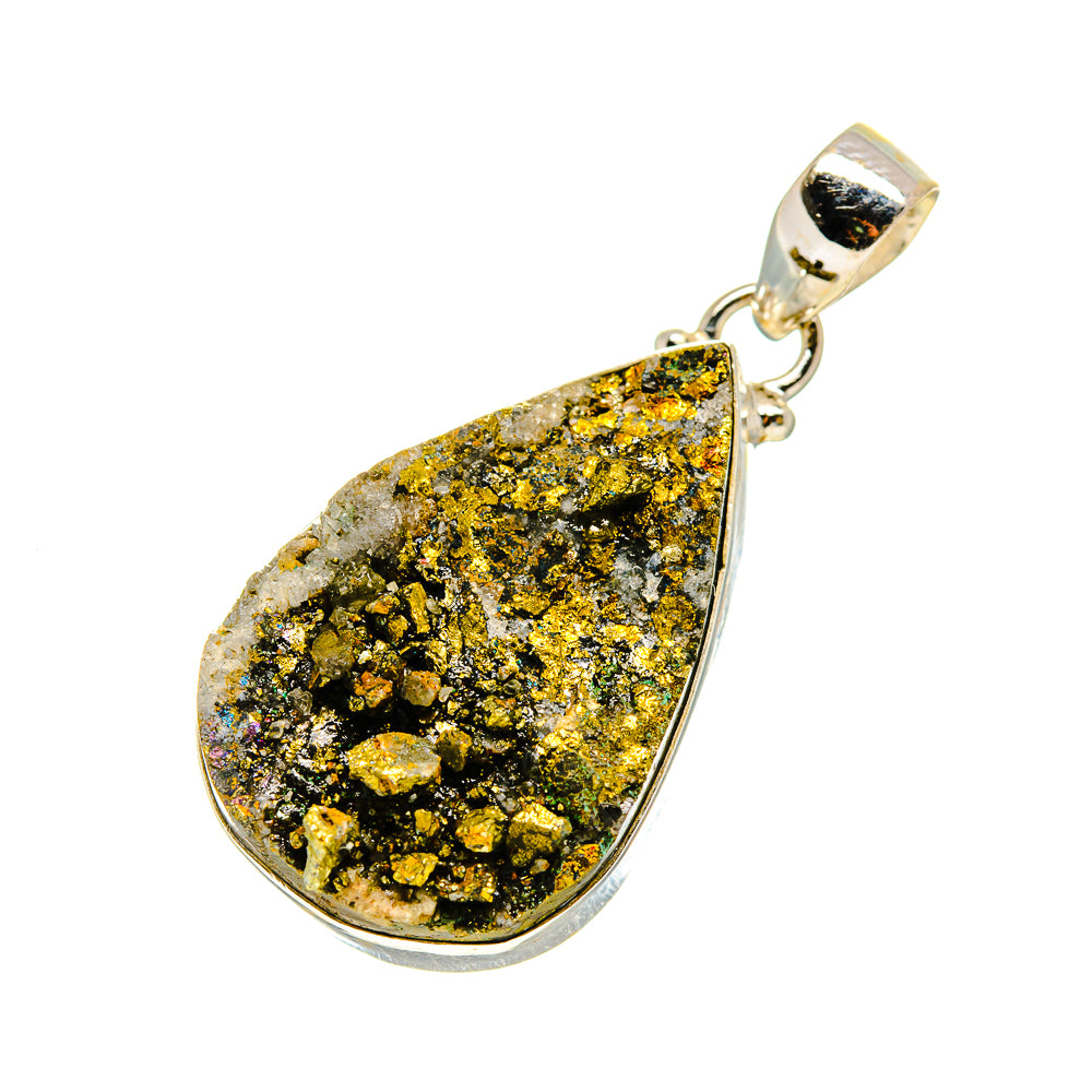 Spectro Pyrite Druzy Pendants handcrafted by Anasilvercos - PD751947 - Photo 2