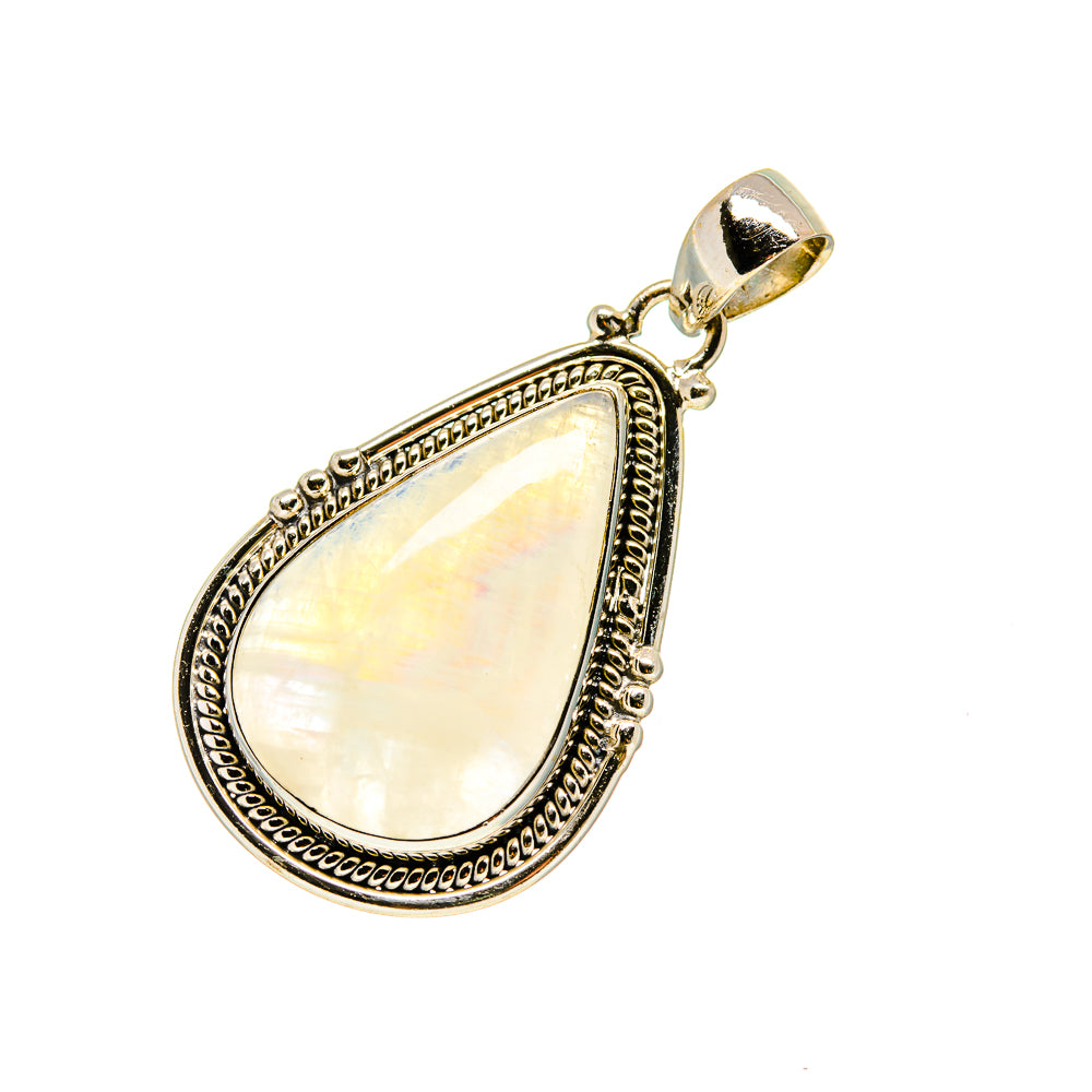 Rainbow Moonstone Pendants handcrafted by Anasilvercos - PD752012