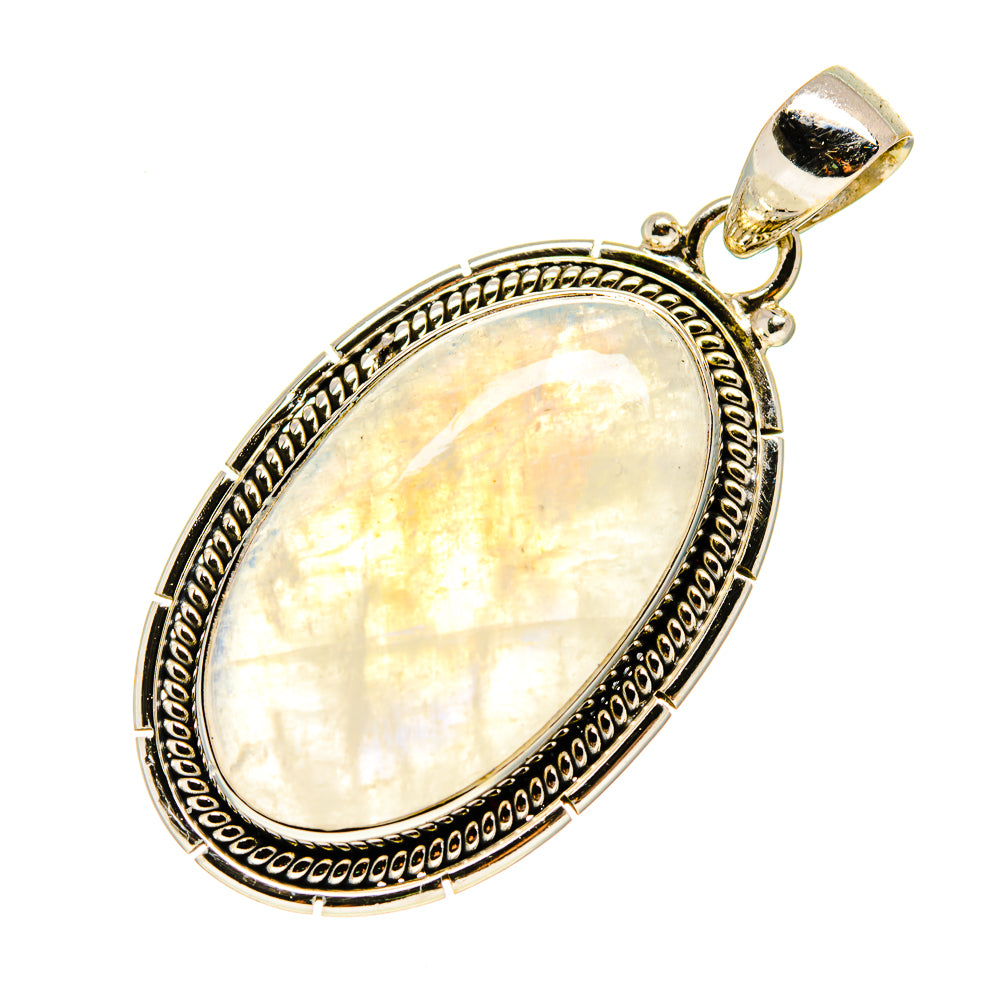 Rainbow Moonstone Pendants handcrafted by Anasilvercos - PD752053