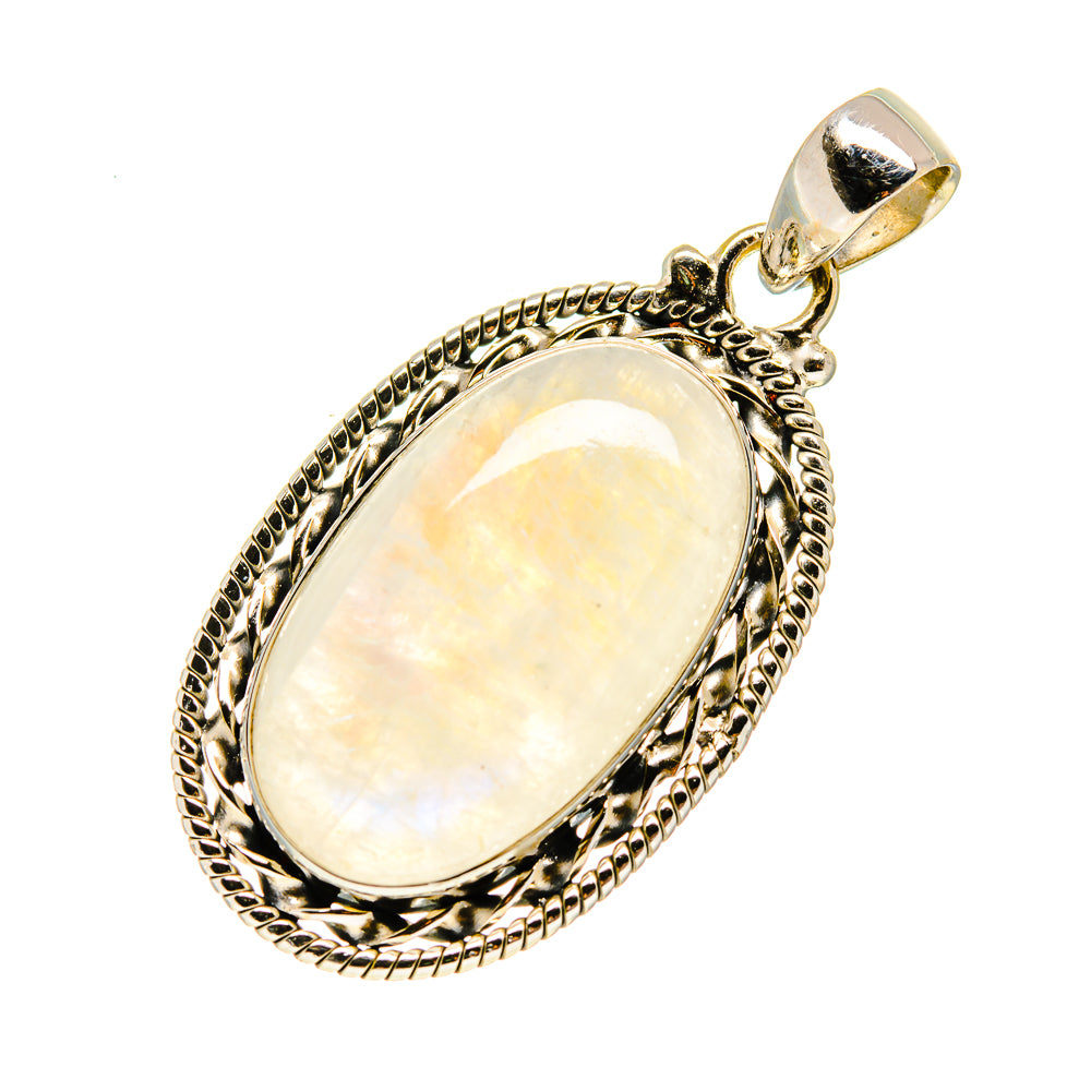 Rainbow Moonstone Pendants handcrafted by Anasilvercos - PD752054