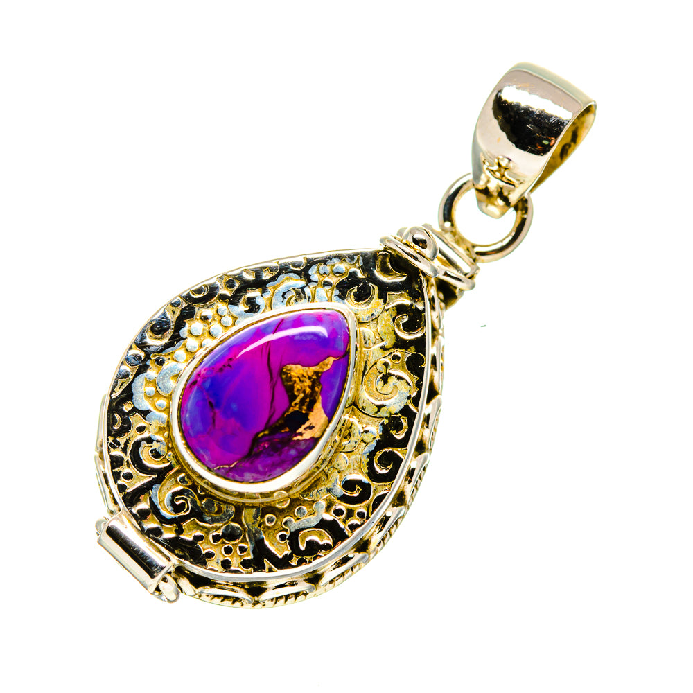 Purple Copper Composite Turquoise Pendants handcrafted by Anasilvercos - PD752073