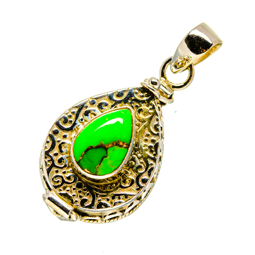 Green Copper Composite Turquoise Pendants handcrafted by Anasilvercos - PD752074