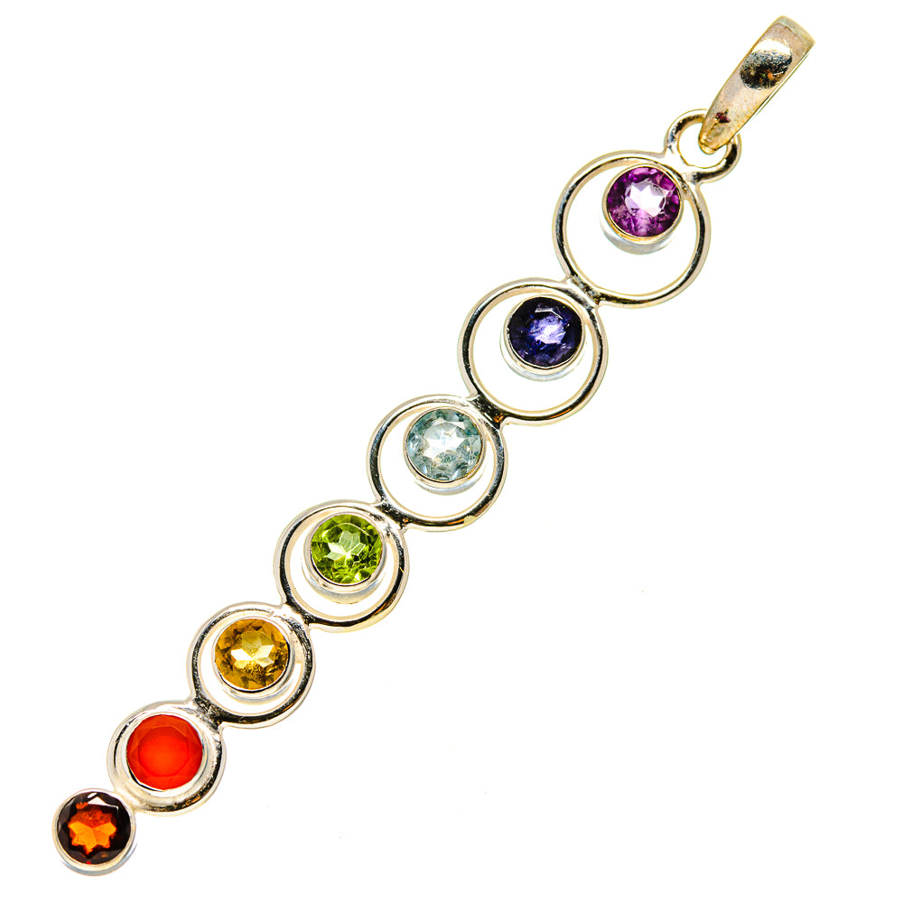 Multi-stone Rainbow Chakra Pendants handcrafted by Anasilvercos - PD752191