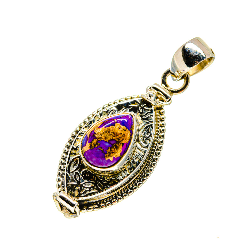 Purple Copper Composite Turquoise Pendants handcrafted by Anasilvercos - PD752221