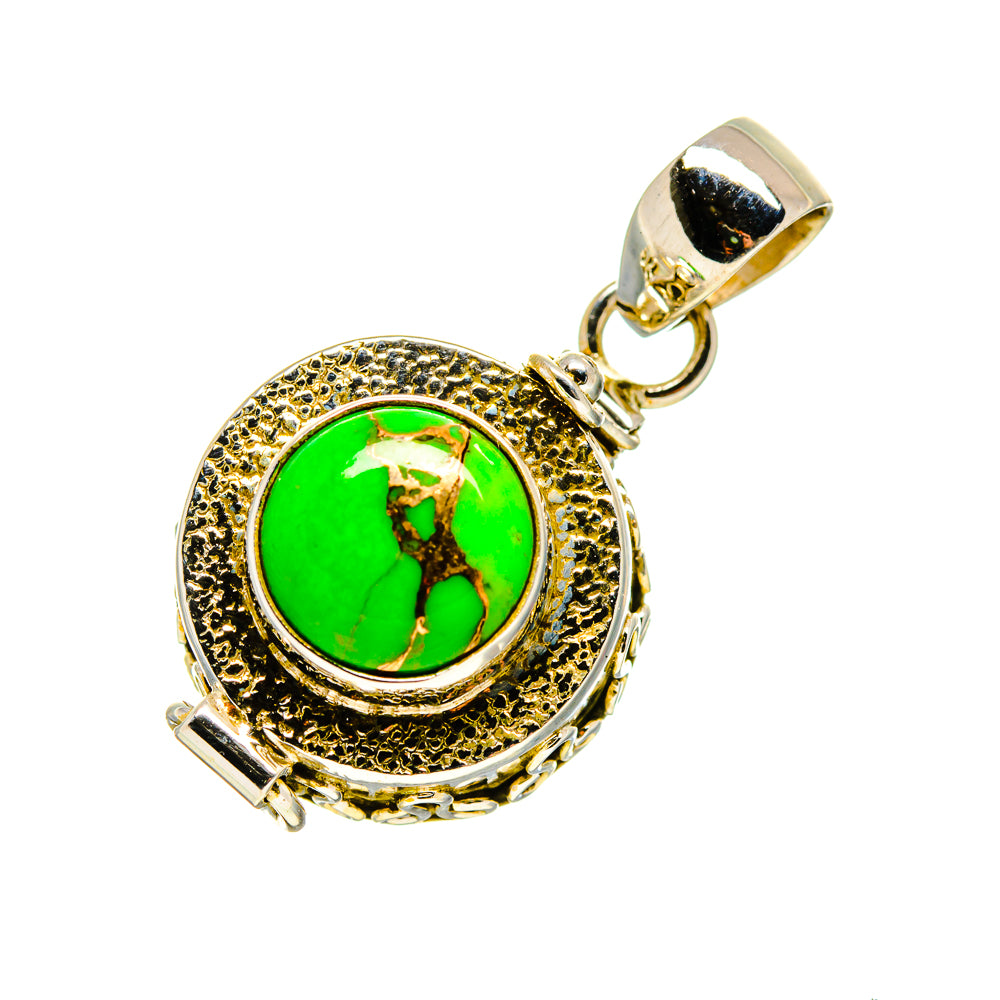 Green Copper Composite Turquoise Pendants handcrafted by Anasilvercos - PD752306