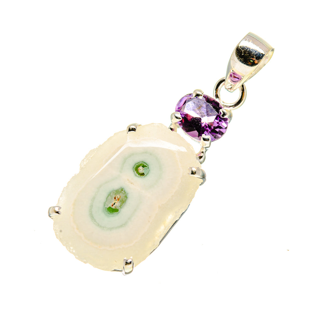 White Solar Quartz Pendants handcrafted by Anasilvercos - PD752362