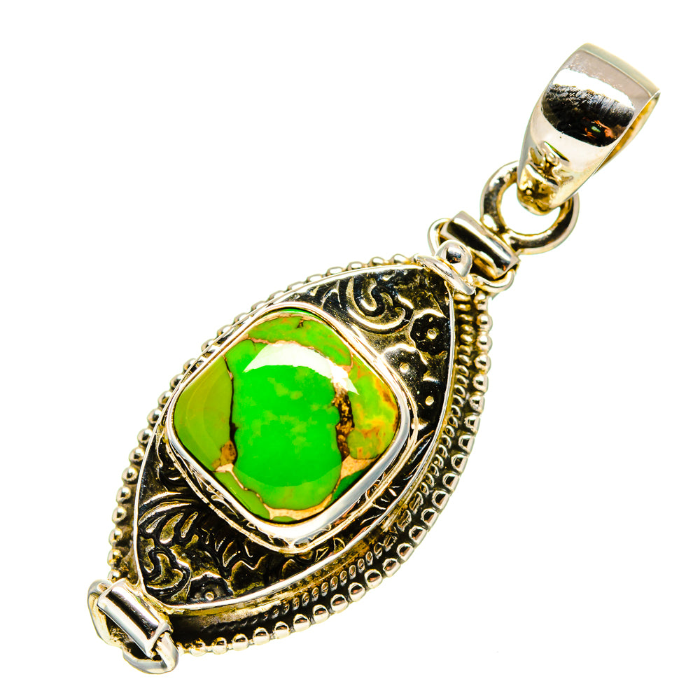 Green Copper Composite Turquoise Pendants handcrafted by Anasilvercos - PD752375