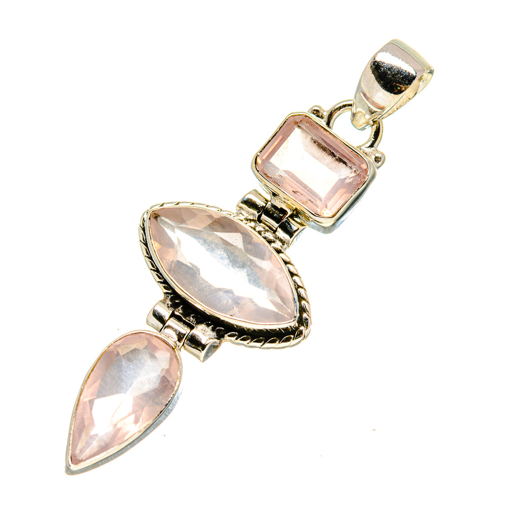 Rose Quartz Pendants handcrafted by Anasilvercos - PD752465