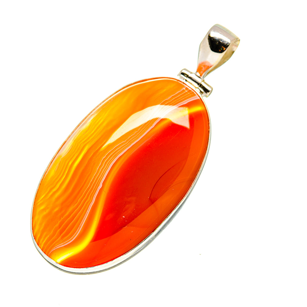 Orange Botswana Agate Pendants handcrafted by Anasilvercos - PD752528