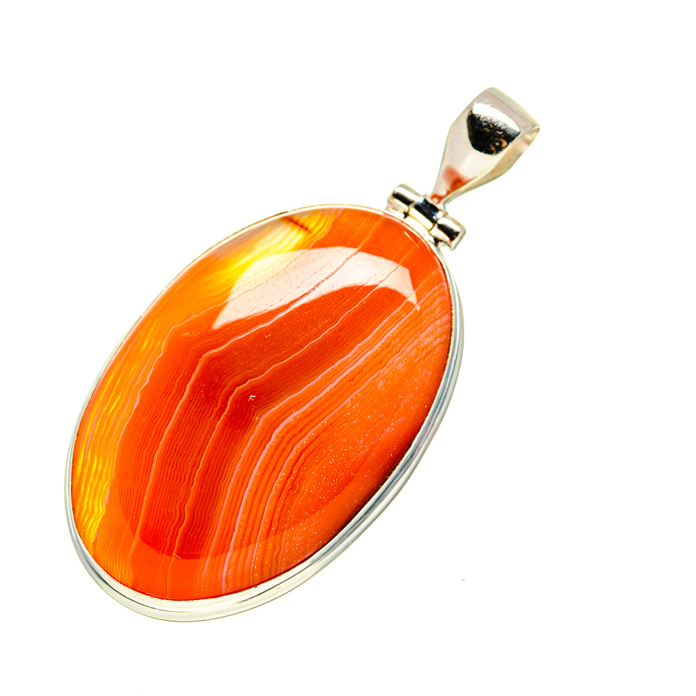Orange Botswana Agate Pendants handcrafted by Anasilvercos - PD752529