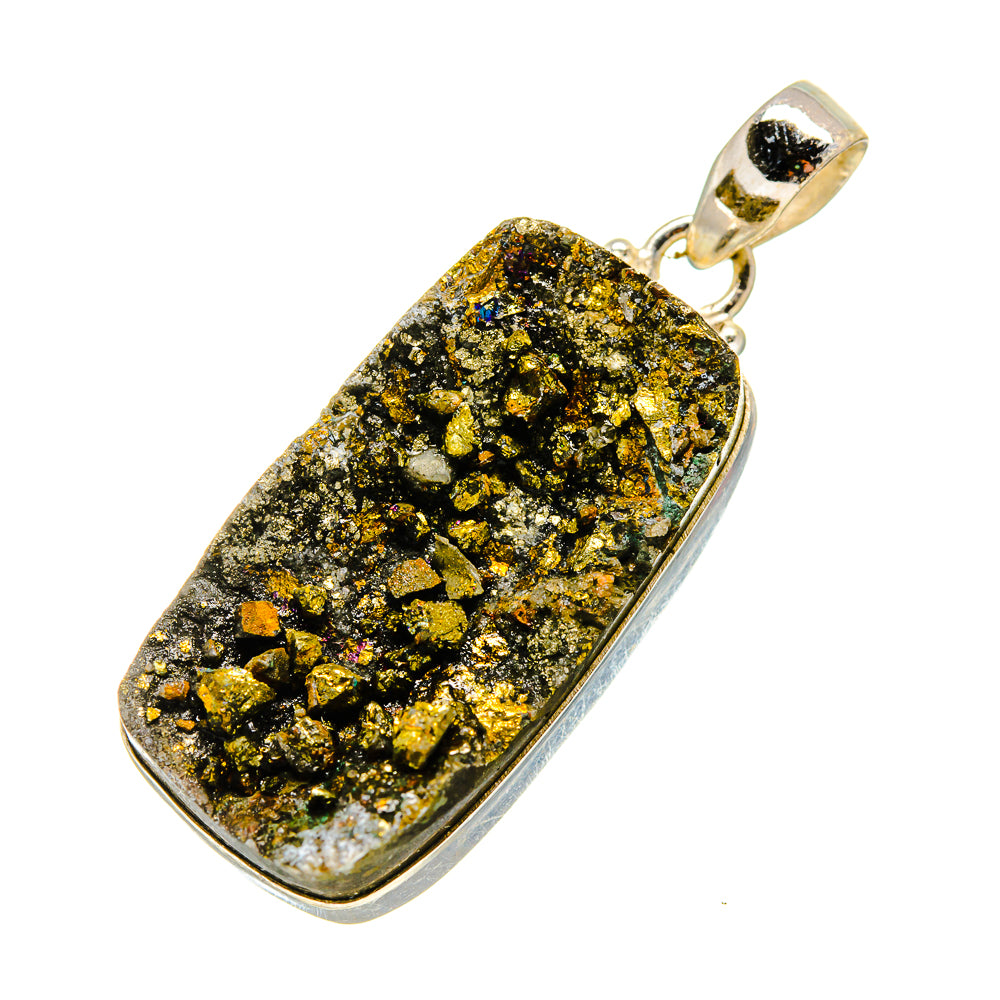 Spectro Pyrite Druzy Pendants handcrafted by Anasilvercos - PD752568