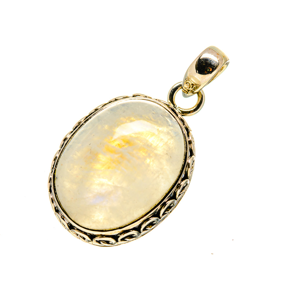 Rainbow Moonstone Pendants handcrafted by Anasilvercos - PD752593