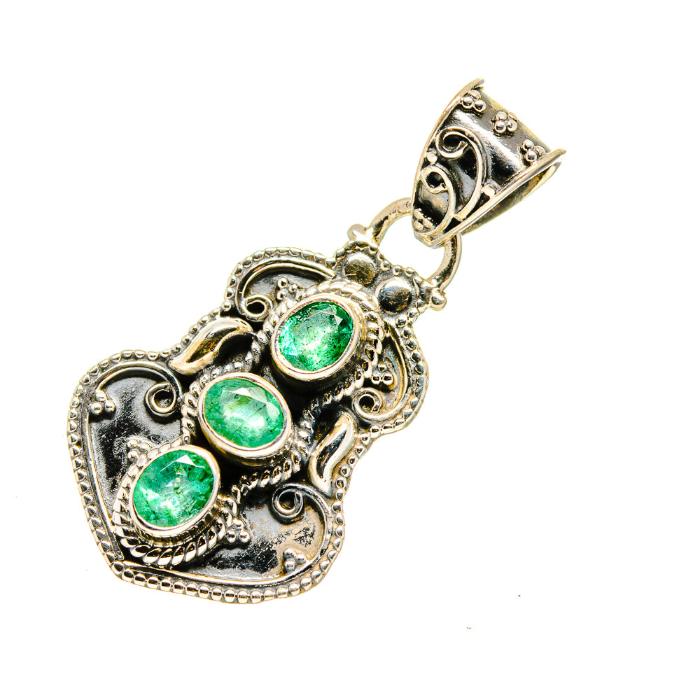 Zambian Emerald Pendants handcrafted by Anasilvercos - PD752596