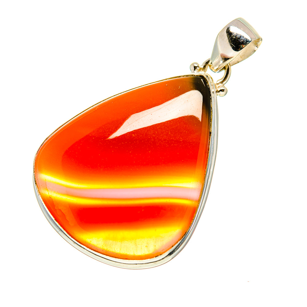 Orange Botswana Agate Pendants handcrafted by Anasilvercos - PD752651
