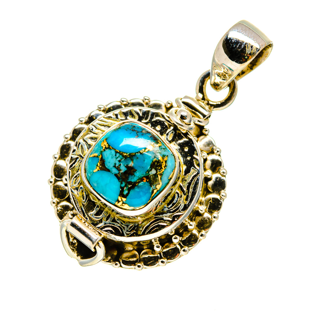 Blue Copper Composite Turquoise Pendants handcrafted by Anasilvercos - PD752731