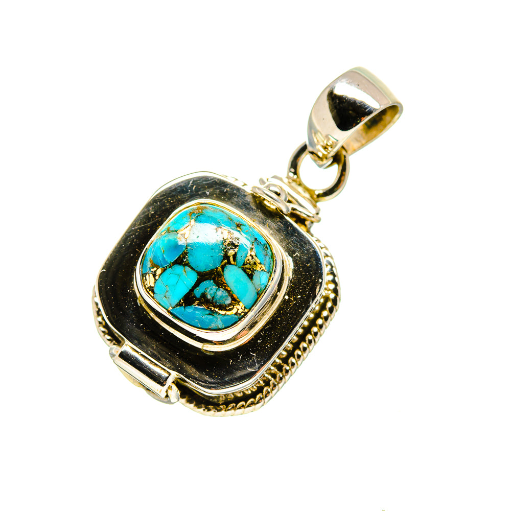 Blue Copper Composite Turquoise Pendants handcrafted by Anasilvercos - PD752783