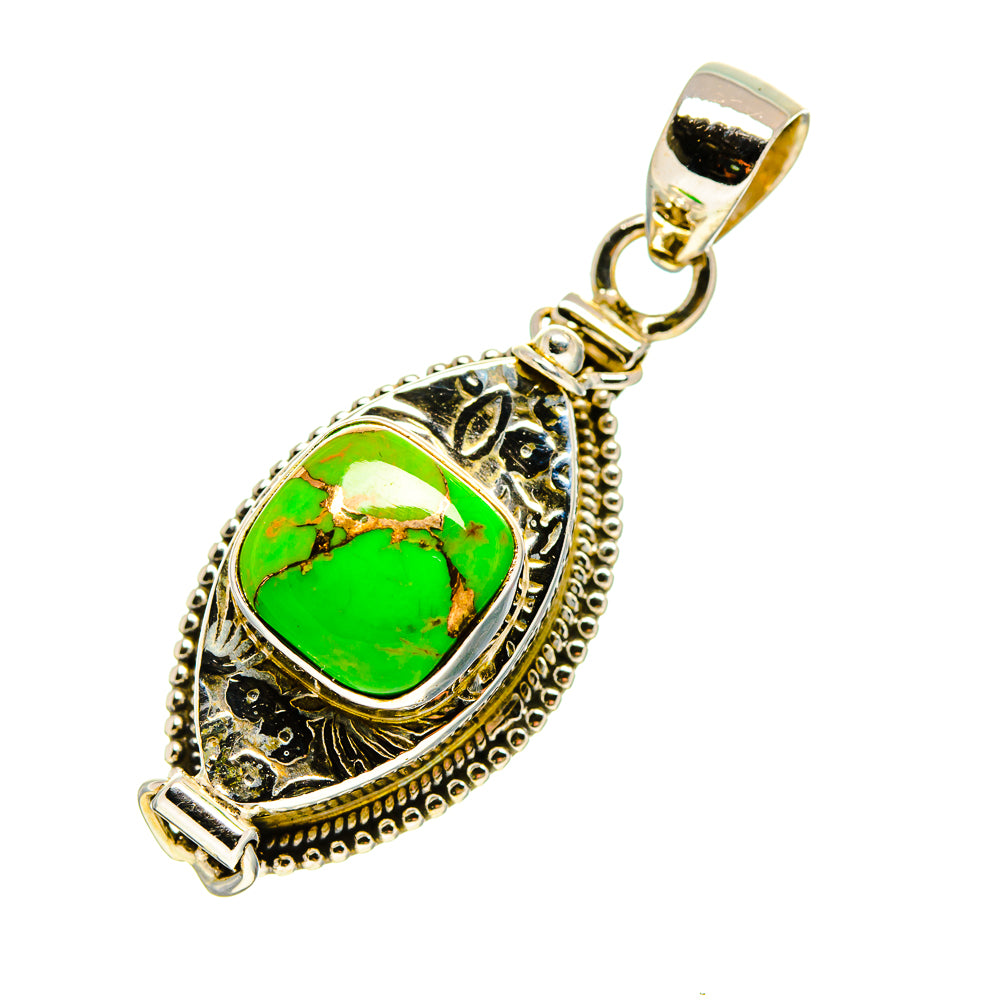 Green Copper Composite Turquoise Pendants handcrafted by Anasilvercos - PD752785