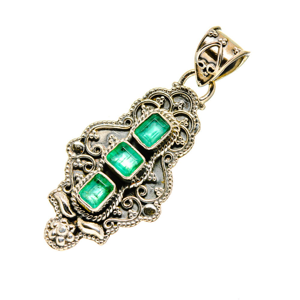 Zambian Emerald Pendants handcrafted by Anasilvercos - PD752808