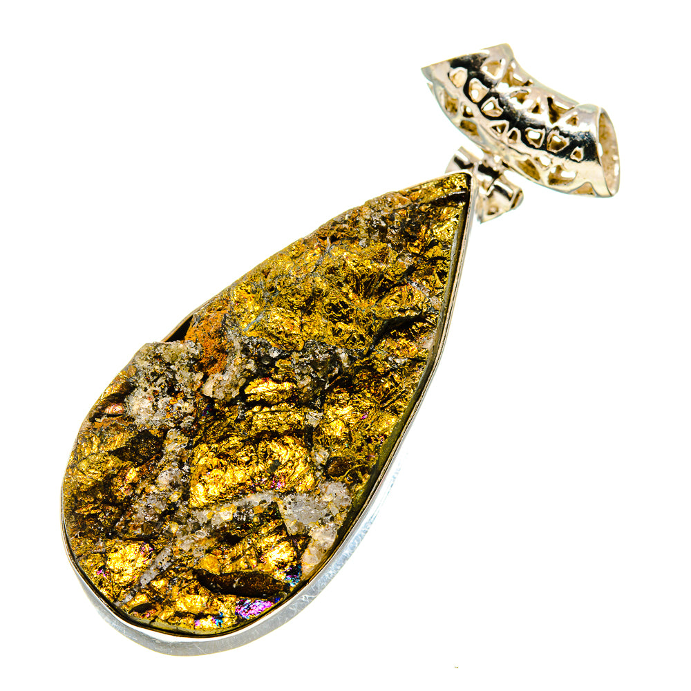 Spectro Pyrite Druzy Pendants handcrafted by Anasilvercos - PD752835