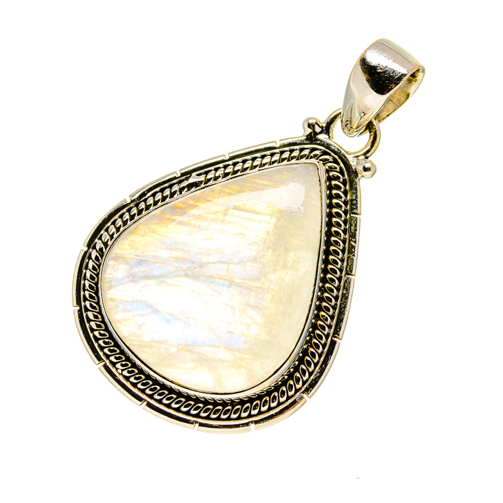 Rainbow Moonstone Pendants handcrafted by Anasilvercos - PD752886