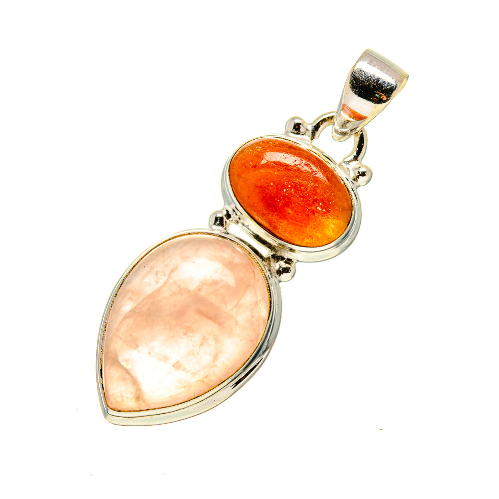 Rose Quartz Pendants handcrafted by Anasilvercos - PD753020