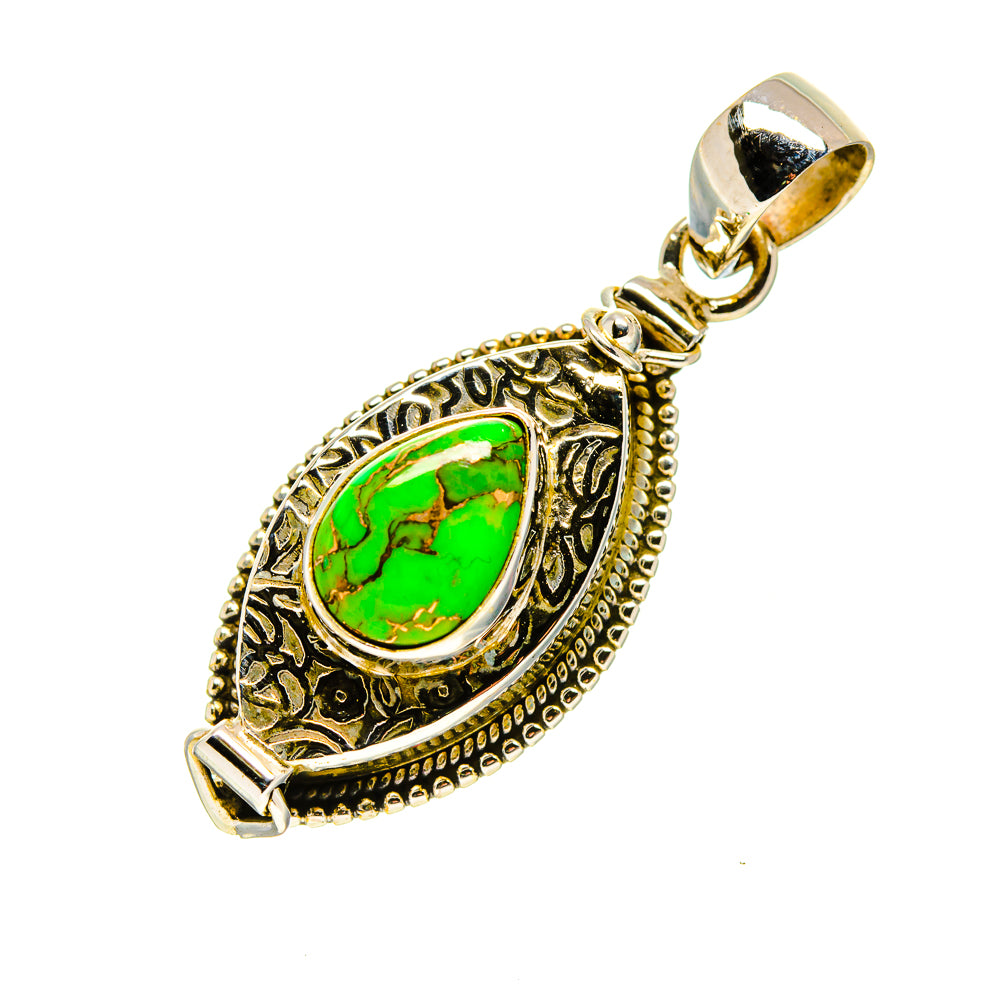 Green Copper Composite Turquoise Pendants handcrafted by Anasilvercos - PD753035
