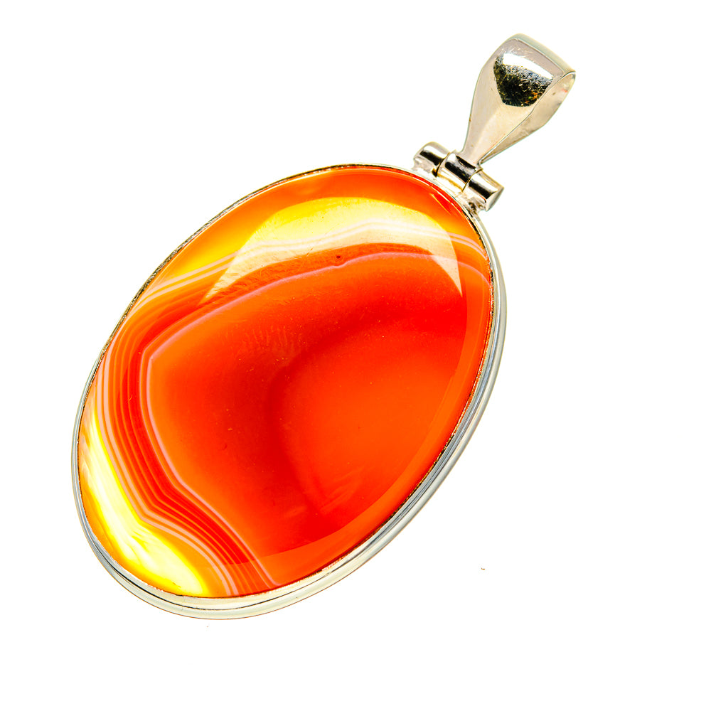 Orange Botswana Agate Pendants handcrafted by Anasilvercos - PD753070
