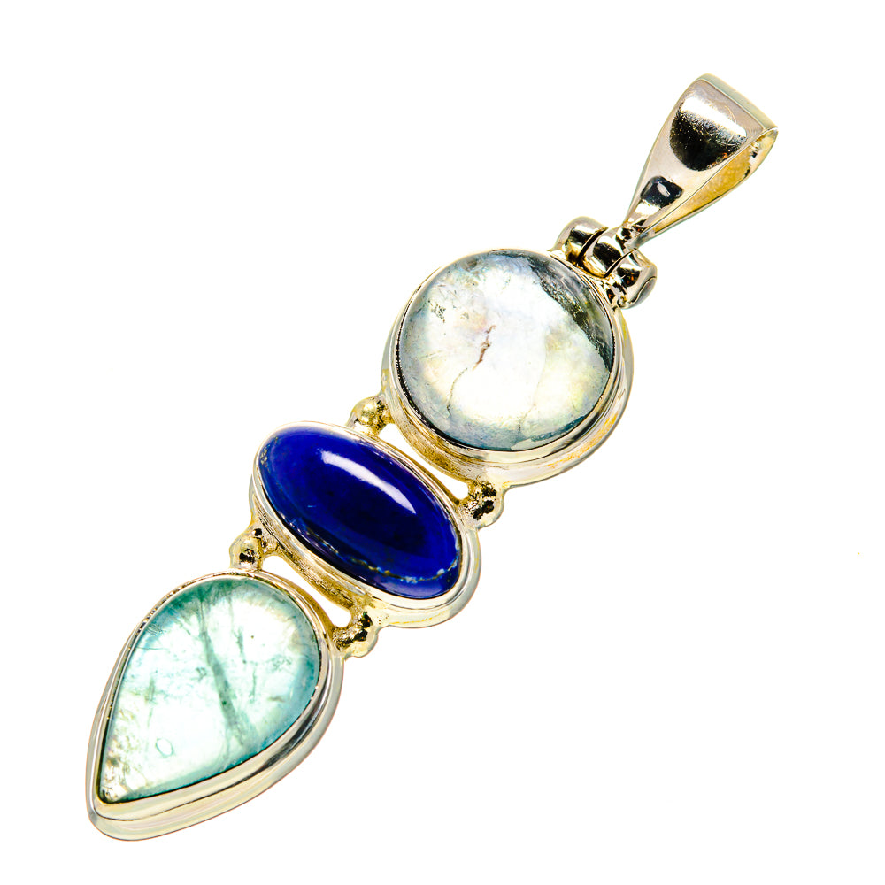 Blue Fluorite Pendants handcrafted by Anasilvercos - PD753167