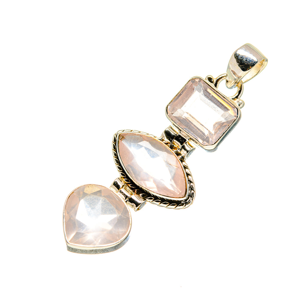 Rose Quartz Pendants handcrafted by Anasilvercos - PD753221