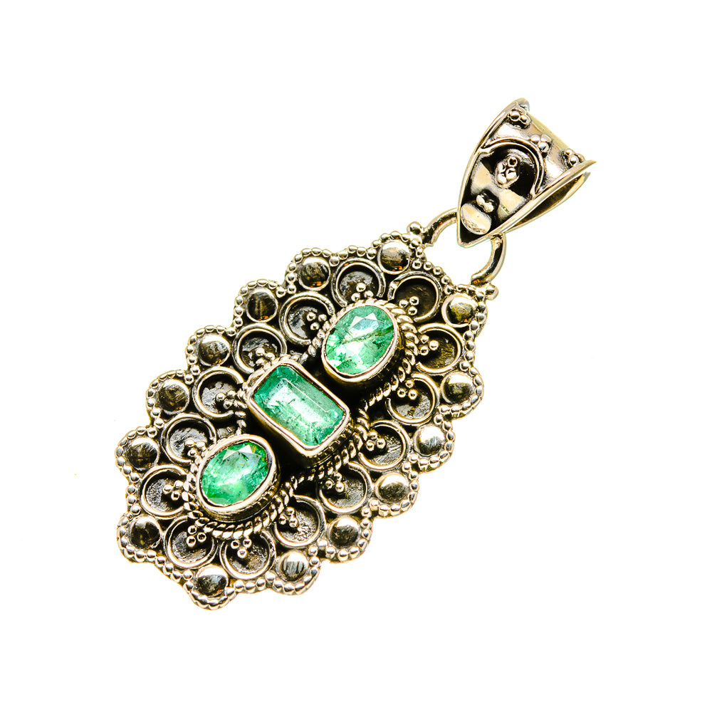 Zambian Emerald Pendants handcrafted by Anasilvercos - PD753238