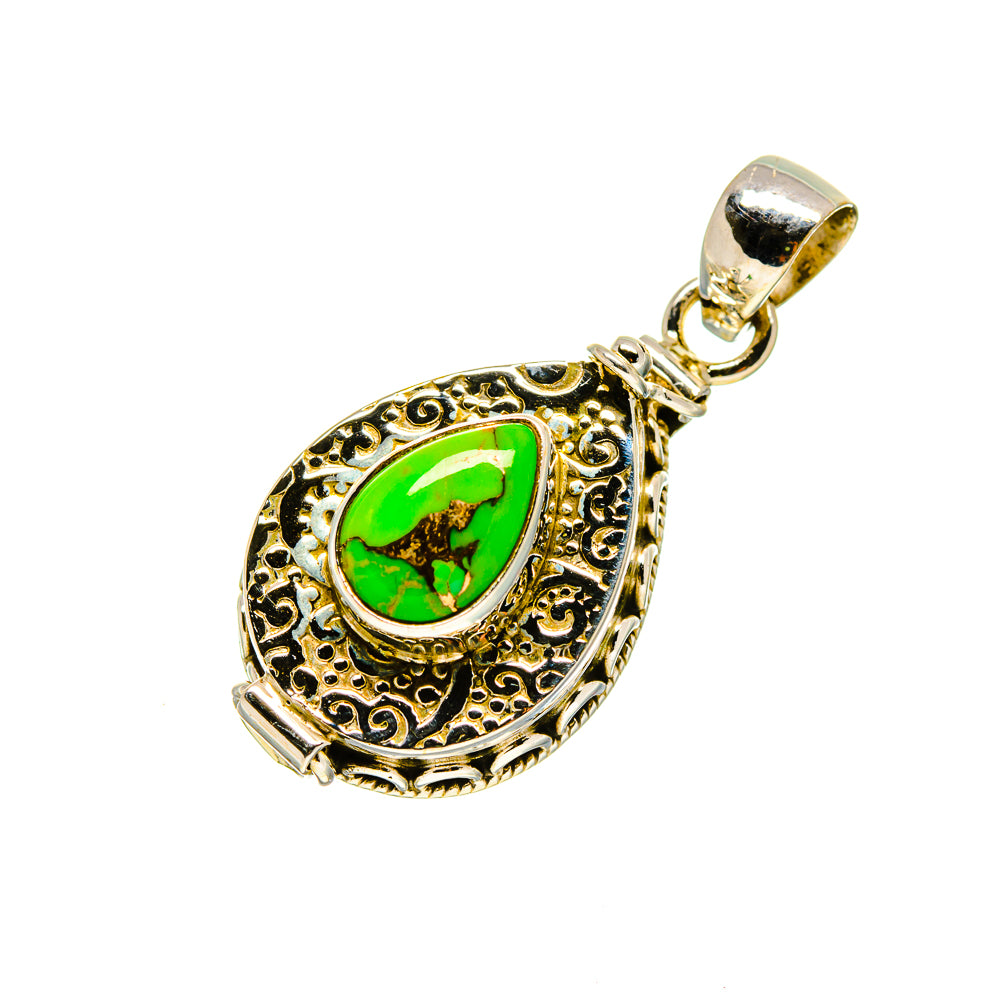 Green Copper Composite Turquoise Pendants handcrafted by Anasilvercos - PD753287