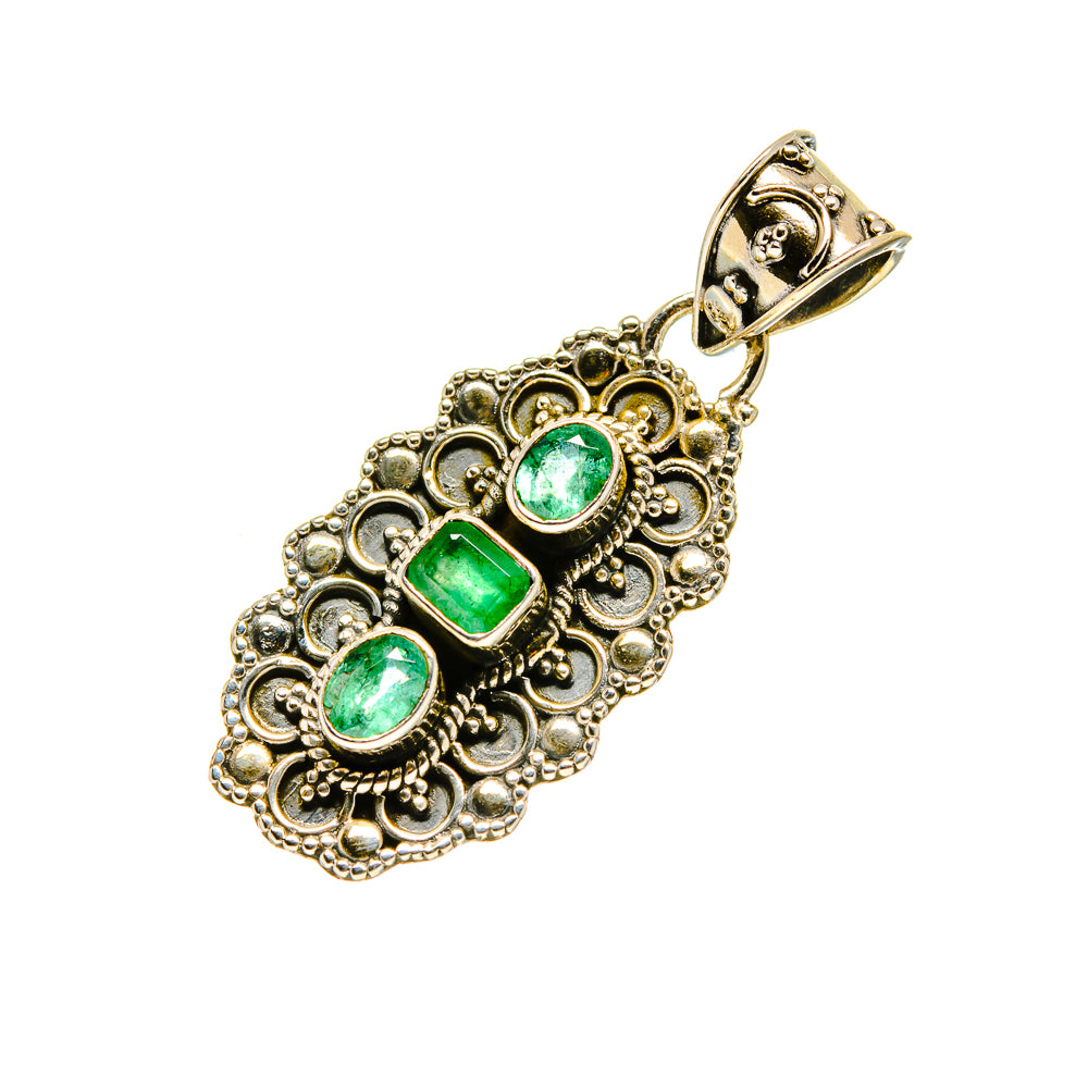 Zambian Emerald Pendants handcrafted by Anasilvercos - PD753302