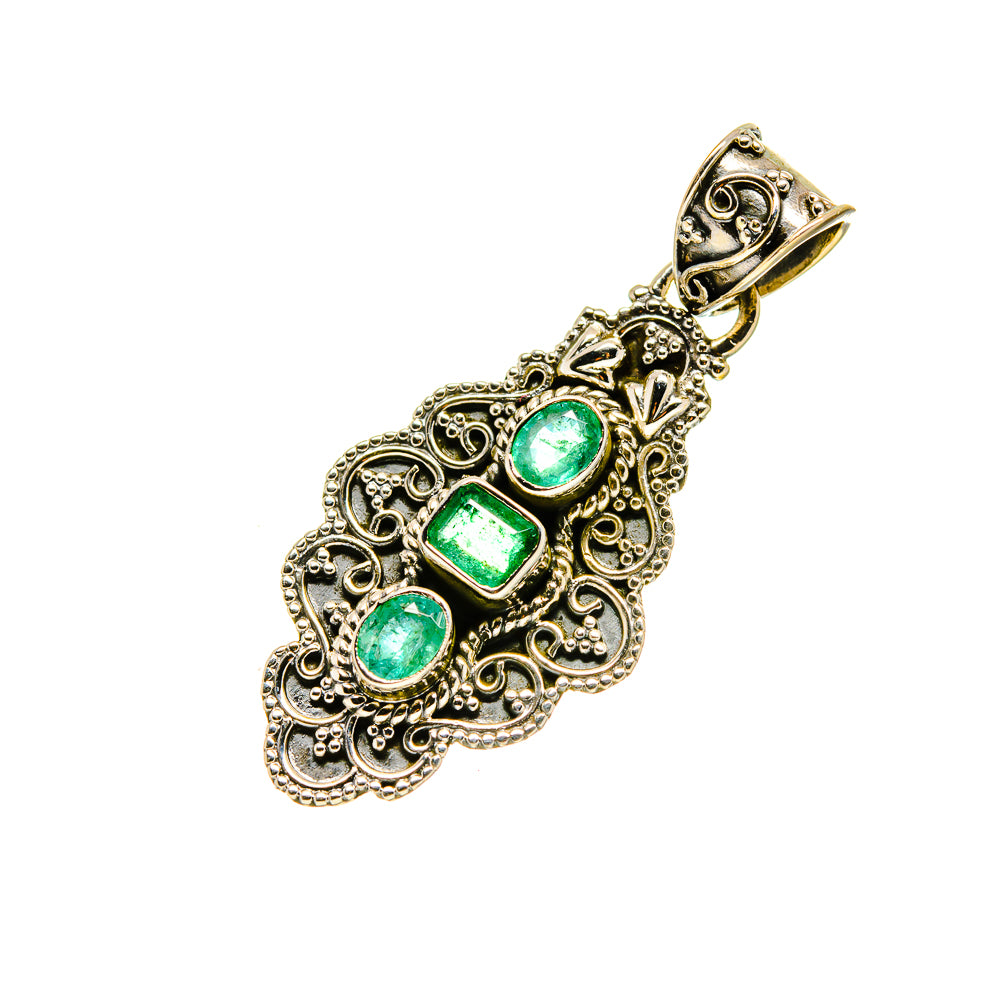 Zambian Emerald Pendants handcrafted by Anasilvercos - PD753303