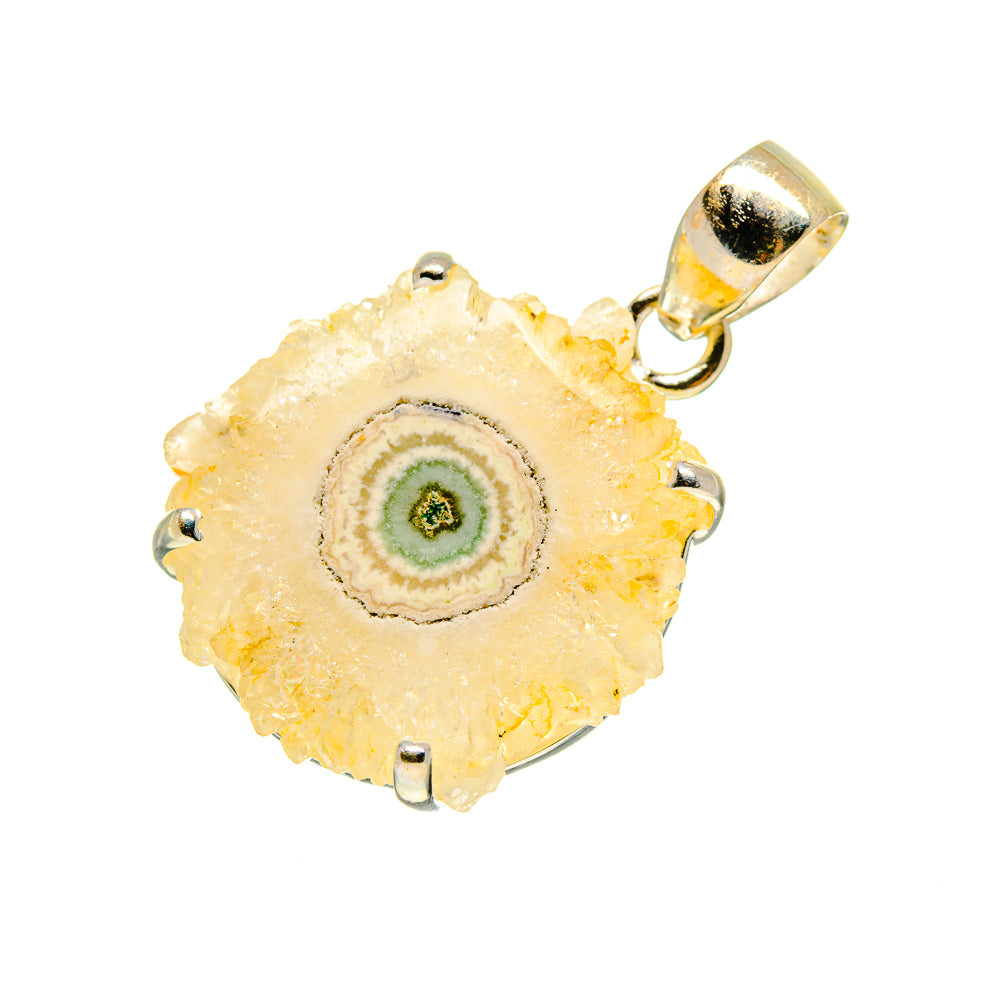 White Solar Quartz Pendants handcrafted by Anasilvercos - PD753360