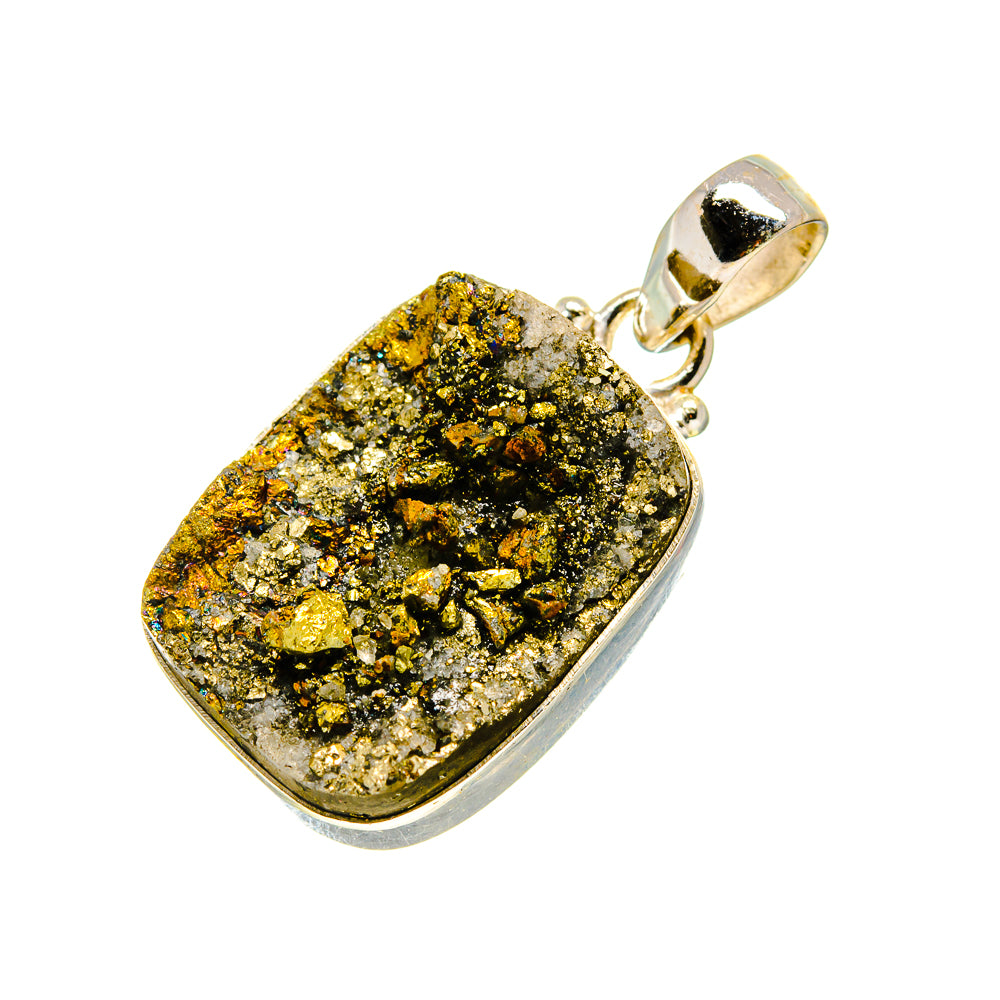 Spectro Pyrite Druzy Pendants handcrafted by Anasilvercos - PD753363