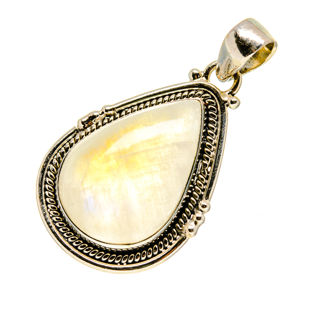 Rainbow Moonstone Pendants handcrafted by Anasilvercos - PD753436