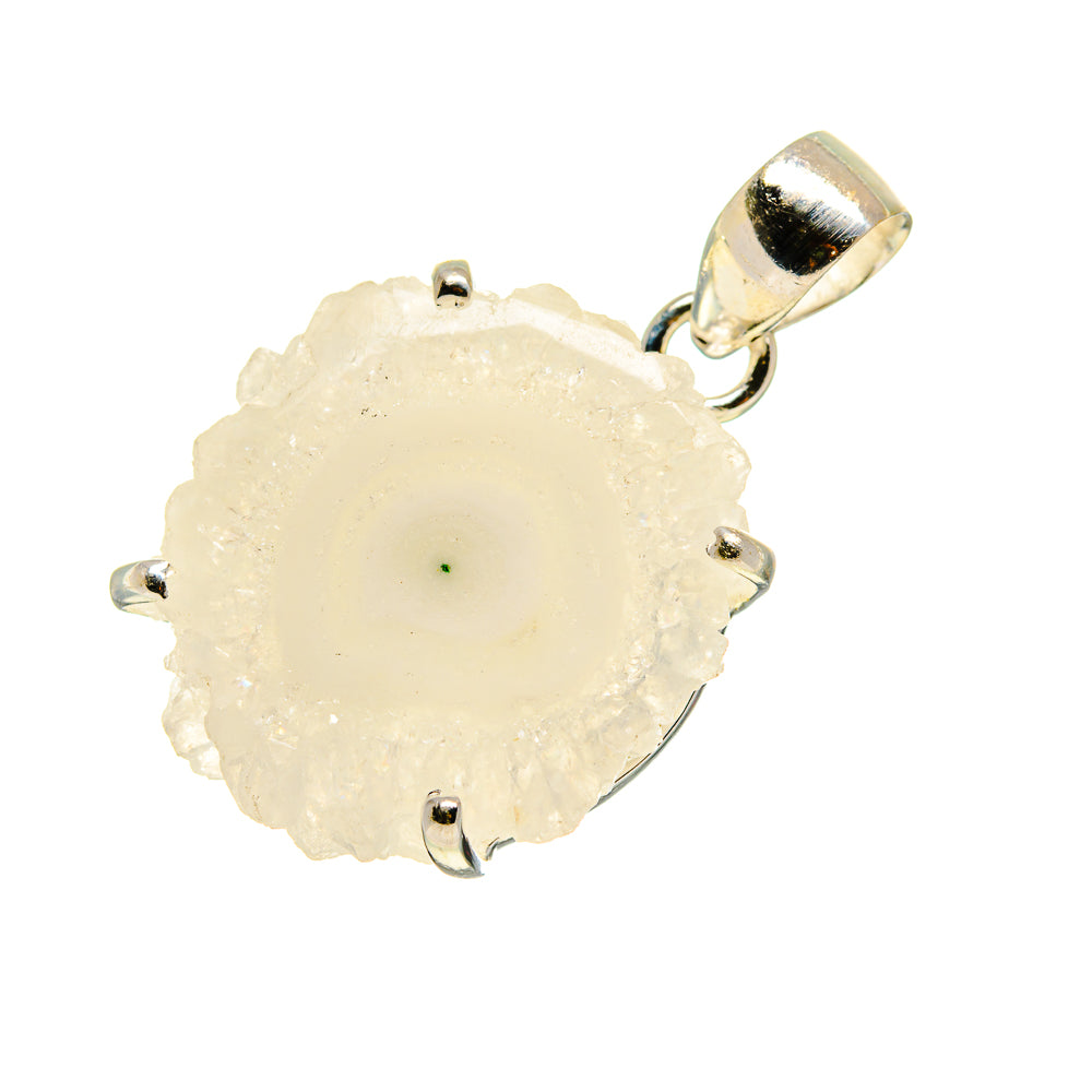 White Solar Quartz Pendants handcrafted by Anasilvercos - PD753465